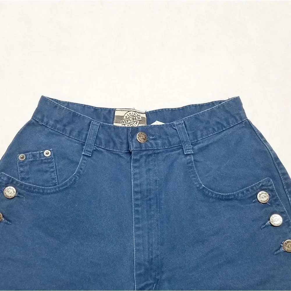 VINTAGE 80s Denim Republic Blue Daisy Duke Shorts